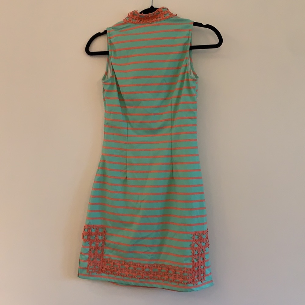 Sail to Sable aqua and pink striped dress Xxs - Picture 5 of 5
